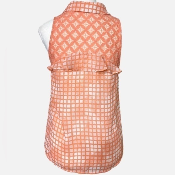 Candies Orange Checkered and Lace Tank Top - Picture 2 of 8